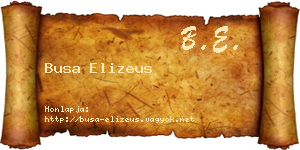Busa Elizeus névjegykártya